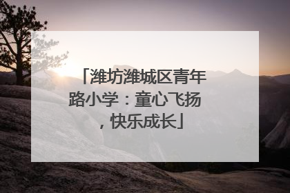 潍坊潍城区青年路小学：童心飞扬，快乐成长