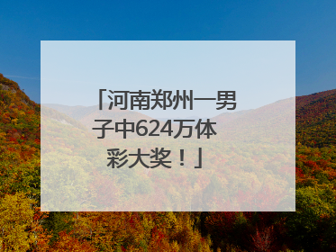 河南郑州一男子中624万体彩大奖！