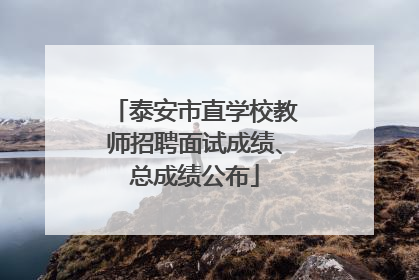 泰安市直学校教师招聘面试成绩、总成绩公布