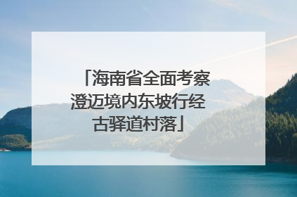 海南省全面考察澄迈境内东坡行经古驿道村落