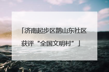 济南起步区鹊山东社区获评“全国文明村”