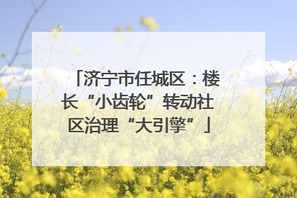 济宁市任城区：楼长“小齿轮”转动社区治理“大引擎”