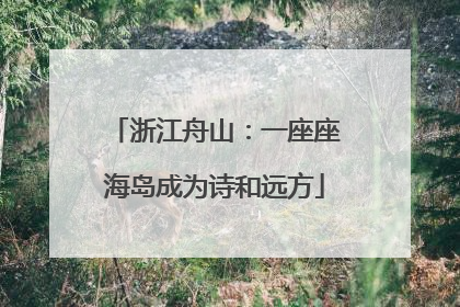 浙江舟山：一座座海岛成为诗和远方
