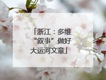 浙江：多维“叙事”做好大运河文章