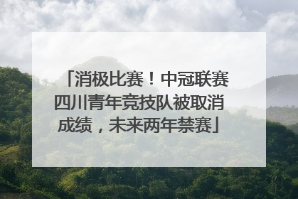 消极比赛！中冠联赛四川青年竞技队被取消成绩，未来两年禁赛