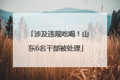 涉及违规吃喝！山东6名干部被处理