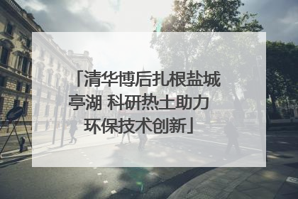 清华博后扎根盐城亭湖 科研热土助力环保技术创新