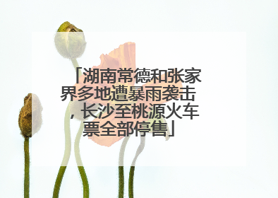 湖南常德和张家界多地遭暴雨袭击，长沙至桃源火车票全部停售