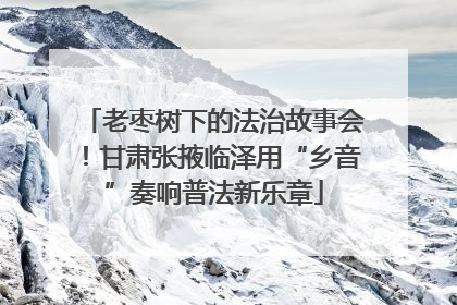 老枣树下的法治故事会！甘肃张掖临泽用“乡音”奏响普法新乐章