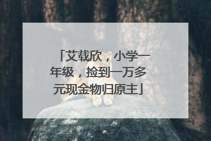 艾载欣，小学一年级，捡到一万多元现金物归原主