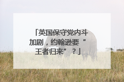 英国保守党内斗加剧，约翰逊要“王者归来”？