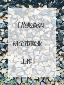 范兆森调研全市就业工作