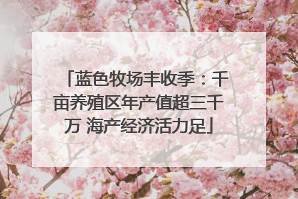 蓝色牧场丰收季：千亩养殖区年产值超三千万 海产经济活力足