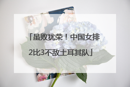 虽败犹荣！中国女排2比3不敌土耳其队