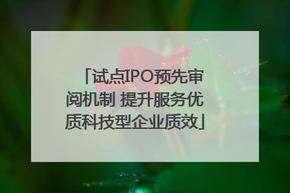 试点IPO预先审阅机制 提升服务优质科技型企业质效