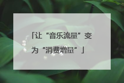 让“音乐流量”变为“消费增量”