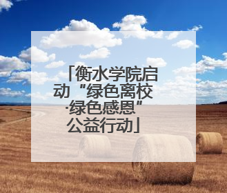 衡水学院启动“绿色离校·绿色感恩”公益行动