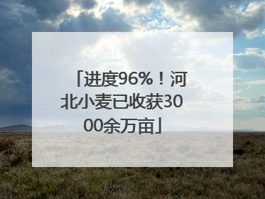 进度96%！河北小麦已收获3000余万亩
