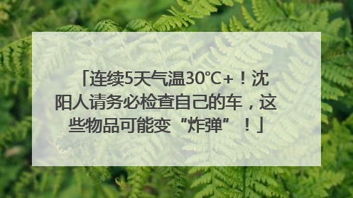 连续5天气温30℃+！沈阳人请务必检查自己的车，这些物品可能变“炸弹”！