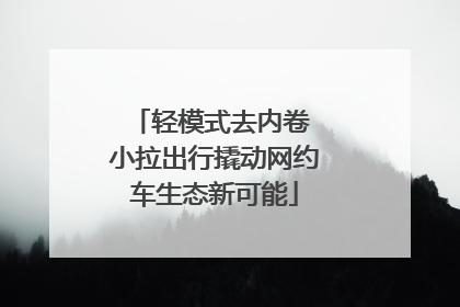 轻模式去内卷 小拉出行撬动网约车生态新可能