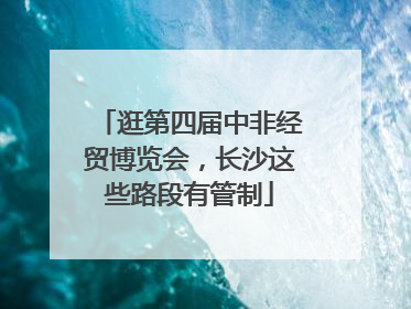 逛第四届中非经贸博览会，长沙这些路段有管制
