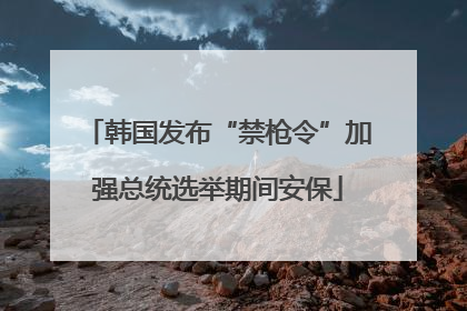 韩国发布“禁枪令”加强总统选举期间安保