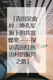 青田吴畲村：弹孔军旗下的共富蝶变——探访青田红色山村的振兴之路