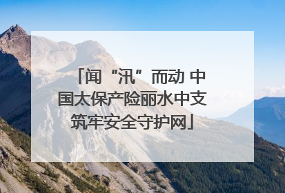 闻“汛”而动 中国太保产险丽水中支筑牢安全守护网