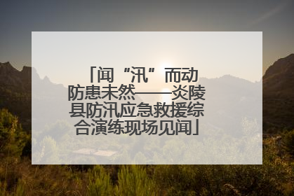 闻“汛”而动 防患未然——炎陵县防汛应急救援综合演练现场见闻