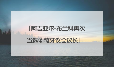 阿吉亚尔-布兰科再次当选葡萄牙议会议长