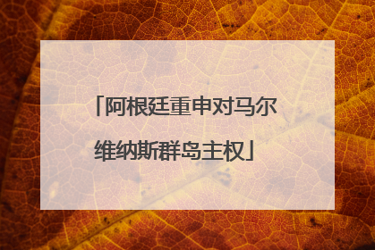 阿根廷重申对马尔维纳斯群岛主权