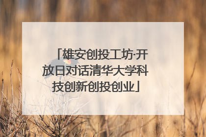 雄安创投工坊·开放日对话清华大学科技创新创投创业