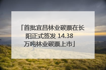 首批宜昌林业碳票在长阳正式签发 14.38万吨林业碳票上市