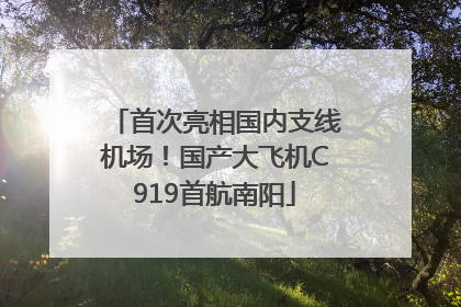 首次亮相国内支线机场！国产大飞机C919首航南阳