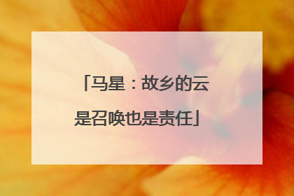 马星：故乡的云是召唤也是责任