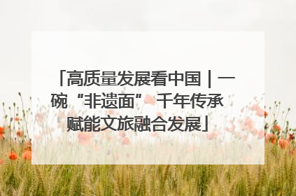 高质量发展看中国｜一碗“非遗面” 千年传承赋能文旅融合发展