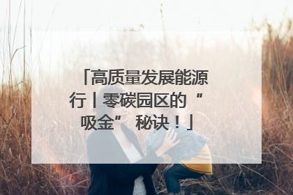 高质量发展能源行丨零碳园区的“吸金” 秘诀！