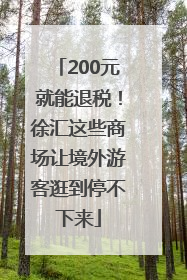 200元就能退税！徐汇这些商场让境外游客逛到停不下来