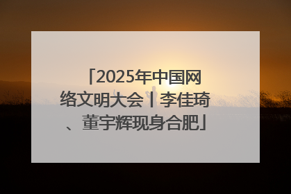 2025年中国网络文明大会丨李佳琦、董宇辉现身合肥