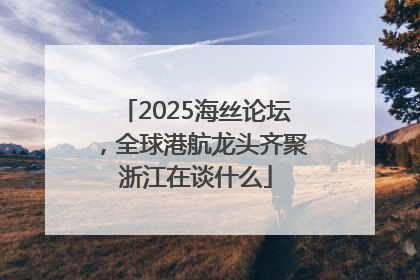 2025海丝论坛，全球港航龙头齐聚浙江在谈什么