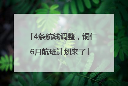 4条航线调整，铜仁6月航班计划来了